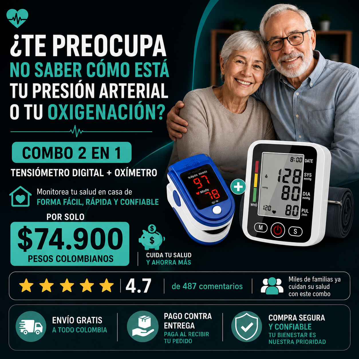 COMBO 2 EN 1 ! Tensiometro + Oximetro digital ❤️🩺